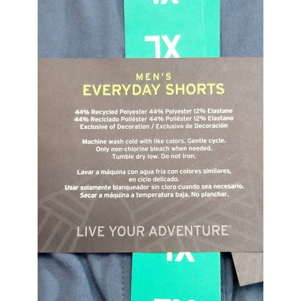 Eddie Bauer Men's XL Knit Lounge Shorts 2-pack Zip Secured Pocket B15 Black Blue - Picture 12 of 12